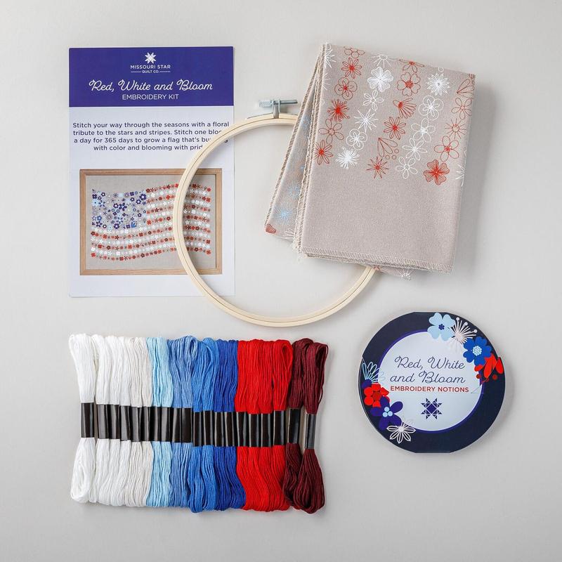⚡Hot Sales 49% OFF - 🎨🧵Red, White & Bloom Embroidery Kit