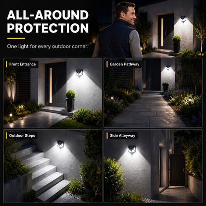 ✅【Buy one, get one free】 Auto light up when motion detected, powered fully by sunlight!