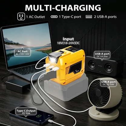 🛠️250W Power Inverter Compatible with DeWALT 20V Battery Converter