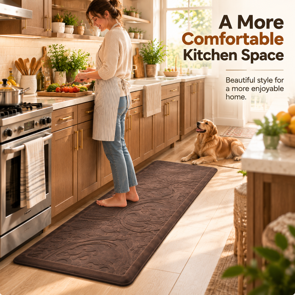 🏆 Cushioned Kitchen Mat Runner – Comfort Meets Kitchen Style