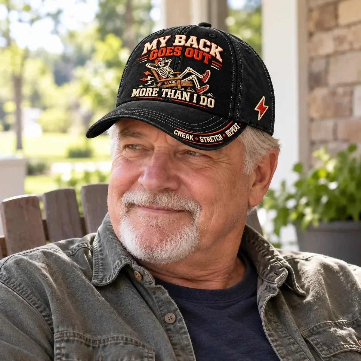 ⏳ Last Day 49% OFF – 💀 “My Back Goes Out More Than I Do” Vintage Baseball Cap | Cotton-Poly Blend • Detailed Embroidery • Adjustable Fit