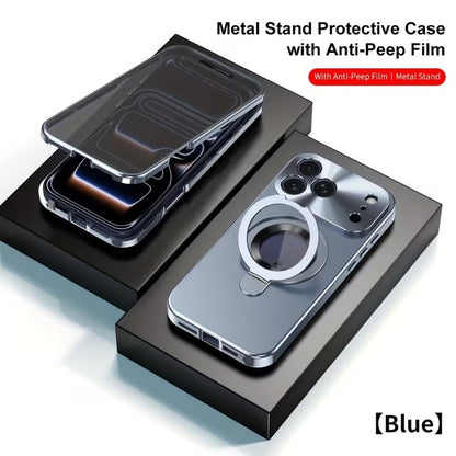 Privacy Screen & Magnetic Phone Case  work with iPhone Stand Ring Holder