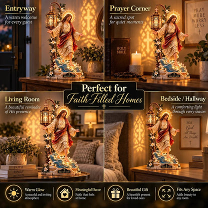 ✨✝️✨ Walk by Faith Jesus Reflection Light – Walking on Water Christian Decor