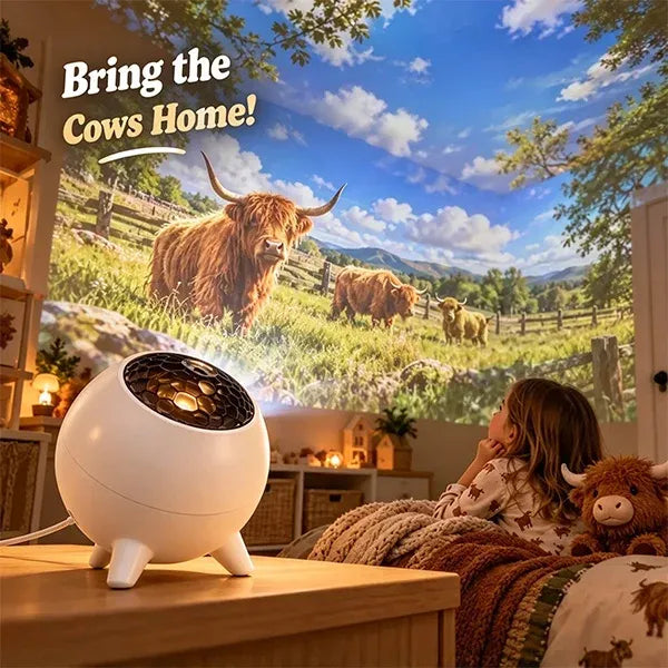Highland Cow Projector – Cozy Countryside Room Decor