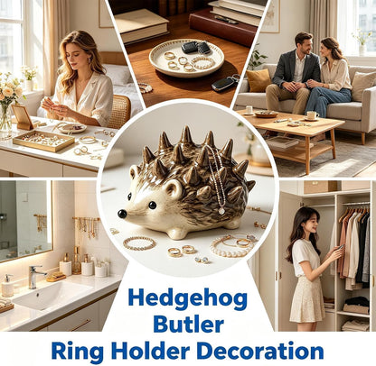 ✨ Cute Resin Hedgehog Ring & Trinket Holder