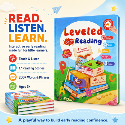 Leveled Reading Learning Book for Kids Ages 3+ – Interactive English Reading & Phonics Book