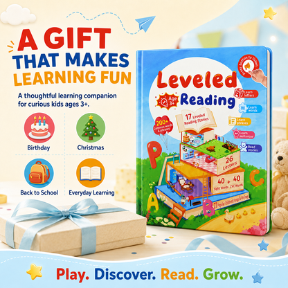 Leveled Reading Learning Book for Kids Ages 3+ – Interactive English Reading & Phonics Book