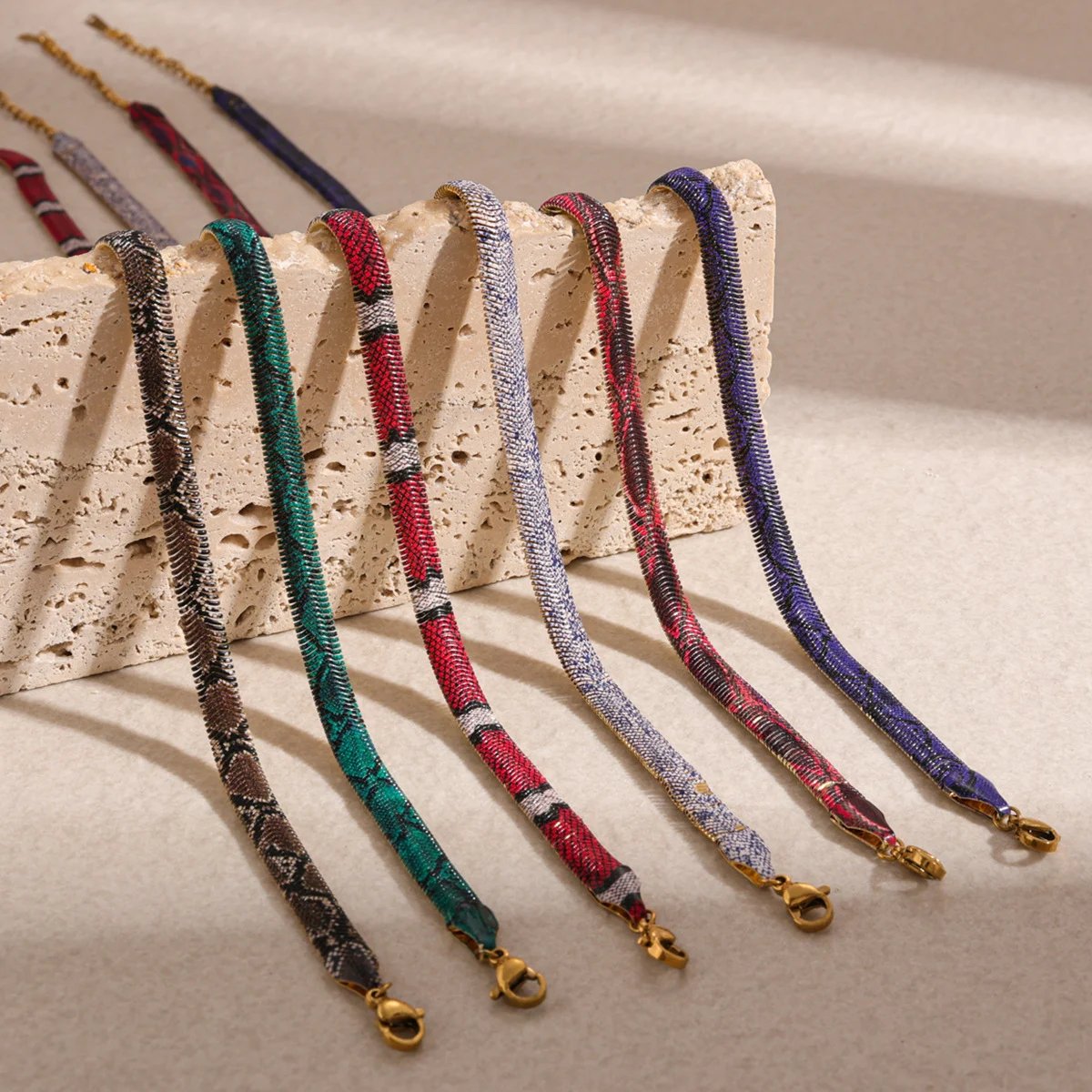 🐍 Serpent Statement Necklace – 18K Gold Plated Gothic Snake Pendant with Sparkling Crystals for Bold Elegance