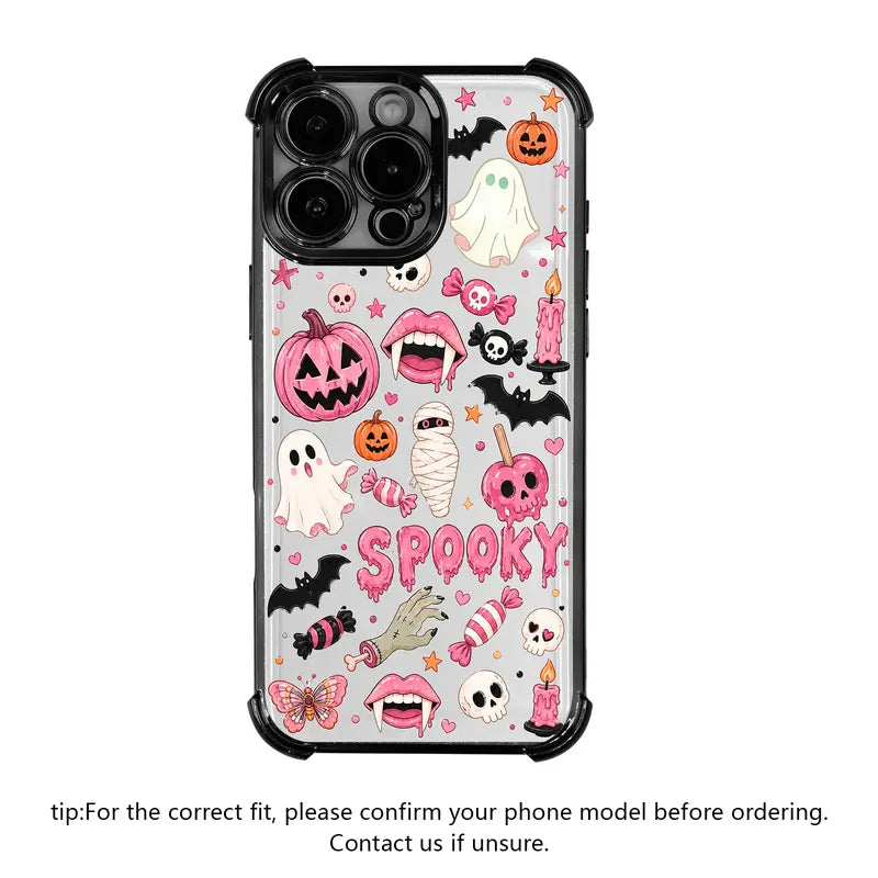 🎃Halloween Candy Ghost Phone Case – Cute Pumpkin & Ghost Design, Shockproof Magnetic Case