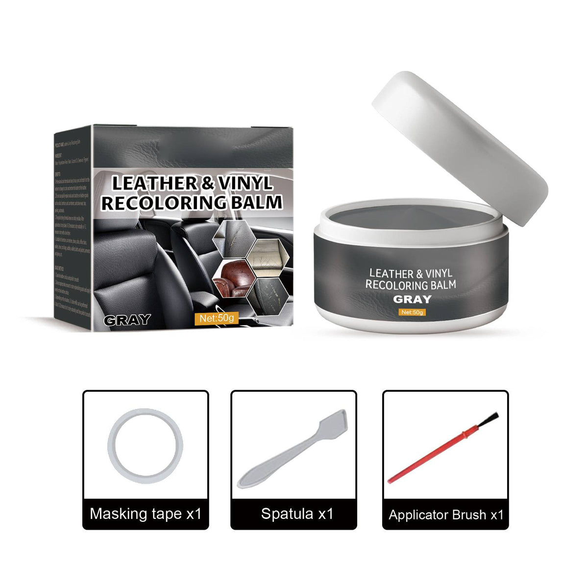 Leather & Vinyl Recoloring Balm Kit – Restore Faded Seats, Sofas & Shoes