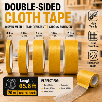 🛠️ Double-Sided Mesh Tape – Strong Hold, Clean Removal, 65.6 ft Roll ✨