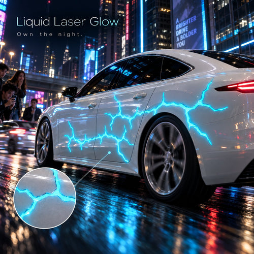 ⚡Liquid Laser Glow Car Wrap, Streaming Thunder Light Luminous Vinyl Film for Custom Car Styling & Night Car Show