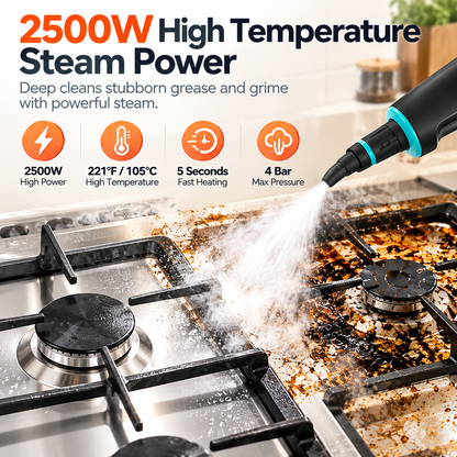 🔥 2500W High-Pressure Steam Cleaner – 6 Adjustable Levels & Multi-Surface Deep Cleaning