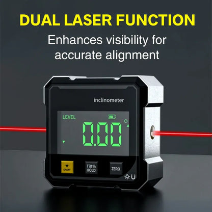 4-Side Magnetic Digital Angle Gauge with Laser