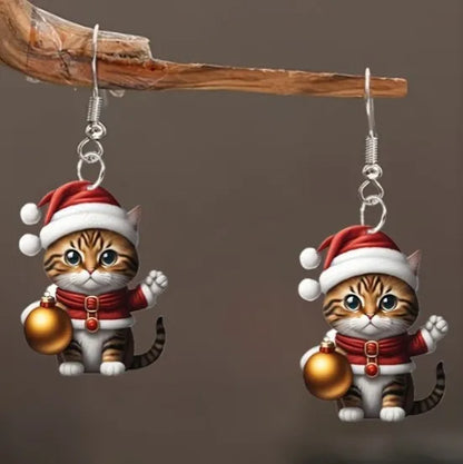 🐱Santa Cat Christmas Earrings