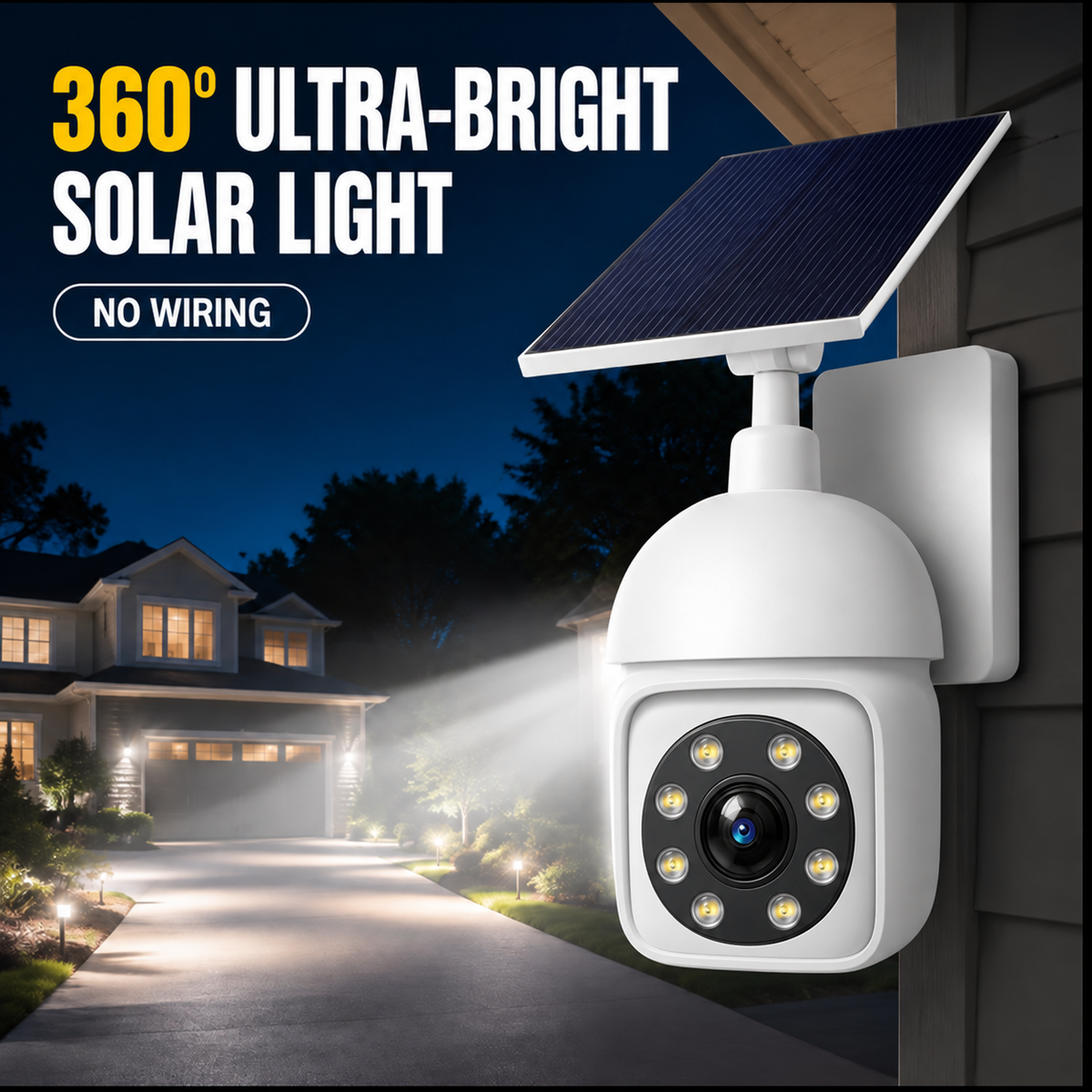 ⏰Solar-Powered Simulated Surveillance Camera Street Light