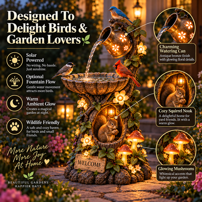 ⏰Limited Stock 49% OFF -🐿️ Solar Birdbath Fountain Garden Decor