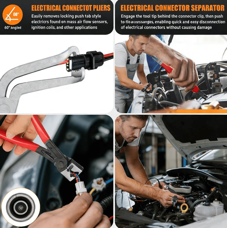 🔧 5-Piece Automotive Electrical Disconnect Pliers Kit – Connector & Terminal Removal Tools