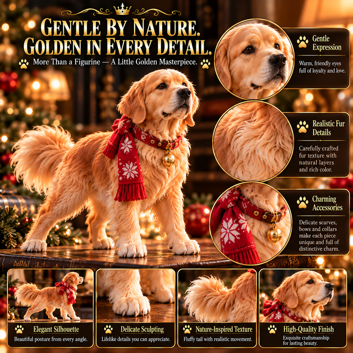 👑 Meet the Golden Gentlemen! 🐕 24-Day Golden Retriever Advent Calendar
