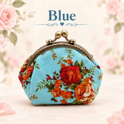🌸 Vintage Floral Kiss-Lock Coin Purse – Cute Compact Pouch for Cards, Coins & Keys 👛