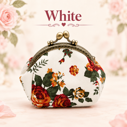 🌸 Vintage Floral Kiss-Lock Coin Purse – Cute Compact Pouch for Cards, Coins & Keys 👛