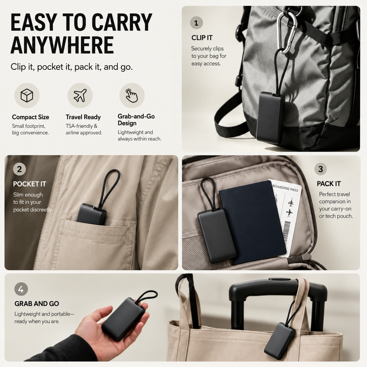 🔌 Pocket Travel Cable Kit – USB-C Cable, 3 Adapters, SIM/TF Storage & Phone Stand