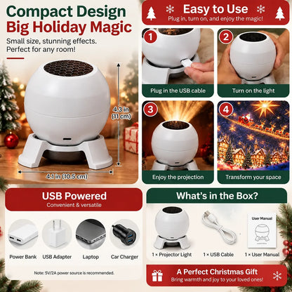 🔥HOT SALE 49% OFF -🎄 Magical Christmas Projection Night Light – Transform Any Room Into A Holiday Wonderland