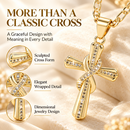 14K Gold-Plated Cross Pendant Necklace – Faith-Inspired Jewelry