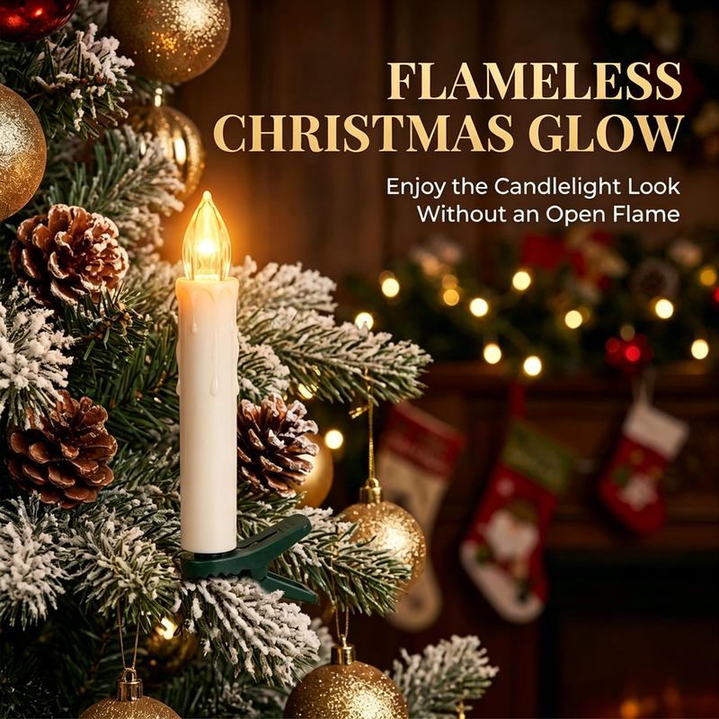 Remote-Controlled Candle Clip Lights 🕯️ – Flameless LED Decorative Set