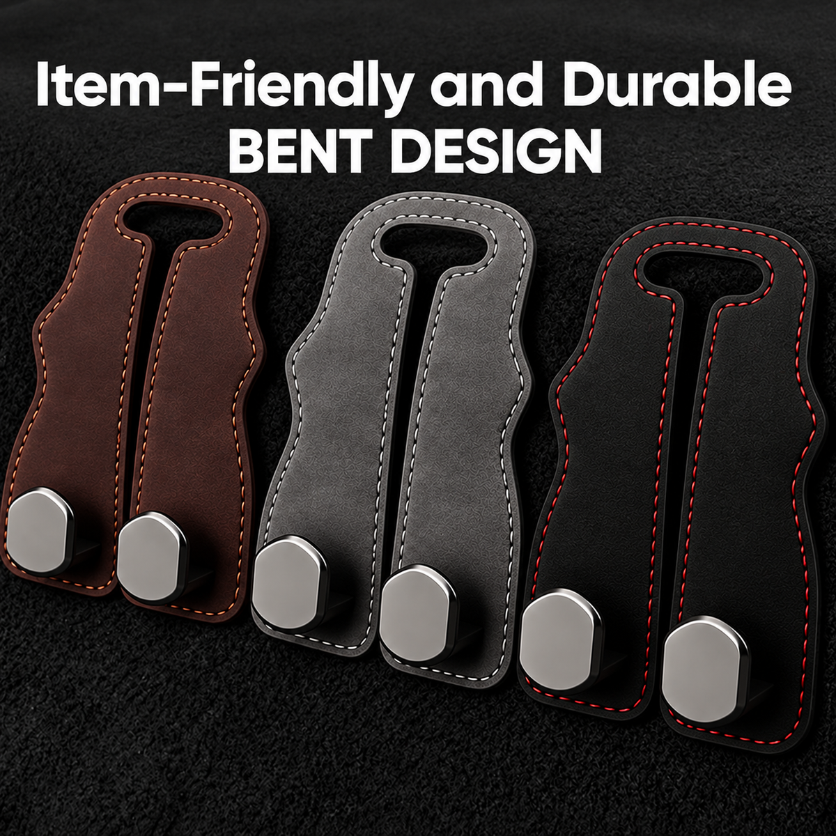 Suede Leather Car Seat Hook