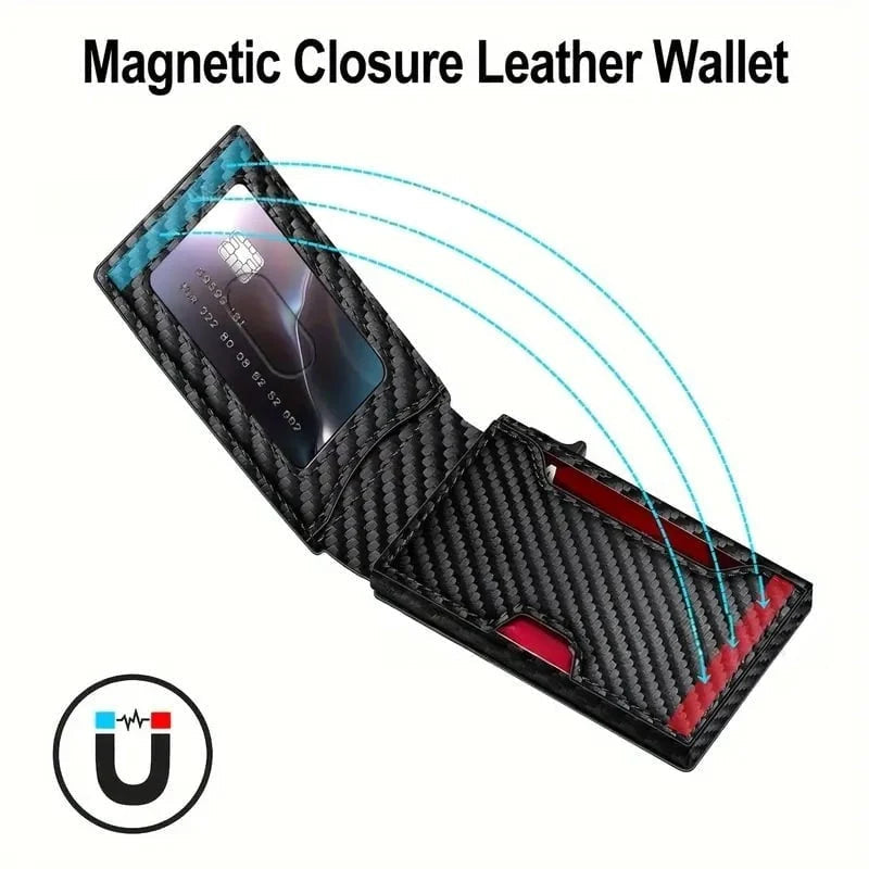 💳 One Click. Cards at Your Fingertips! ⚡ Slim RFID-Blocking Pop-Up Wallet