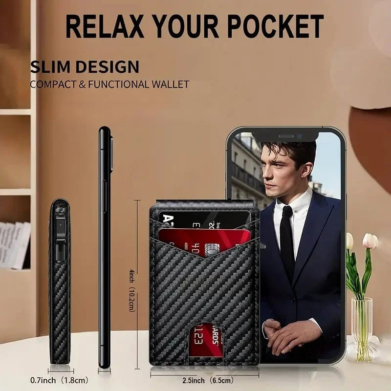 💳 One Click. Cards at Your Fingertips! ⚡ Slim RFID-Blocking Pop-Up Wallet