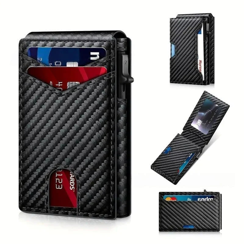 💳 One Click. Cards at Your Fingertips! ⚡ Slim RFID-Blocking Pop-Up Wallet