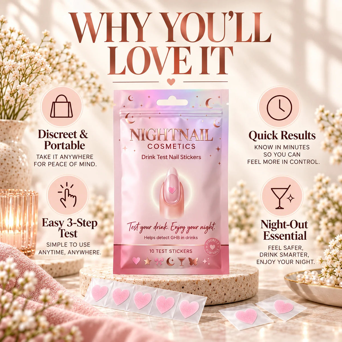 Night Nail Drink Testing Sticker