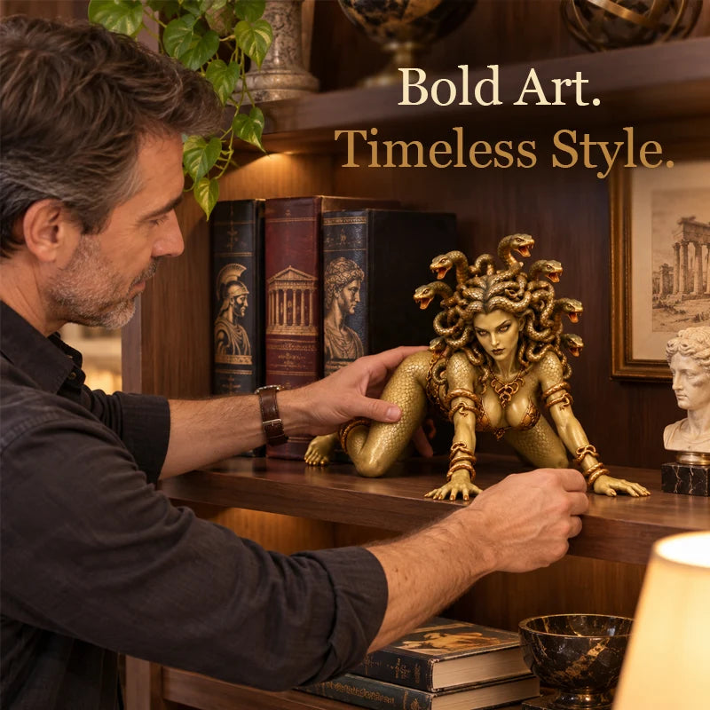 🐍Medusa Goddess Snake Hair Statue, Greek Mythology Gothic Desk Ornament