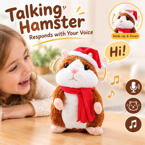 ✨Talking Hamster Plush – repeats whatever you say, auto head-shaking, hilarious fun for kids & adults.🎁