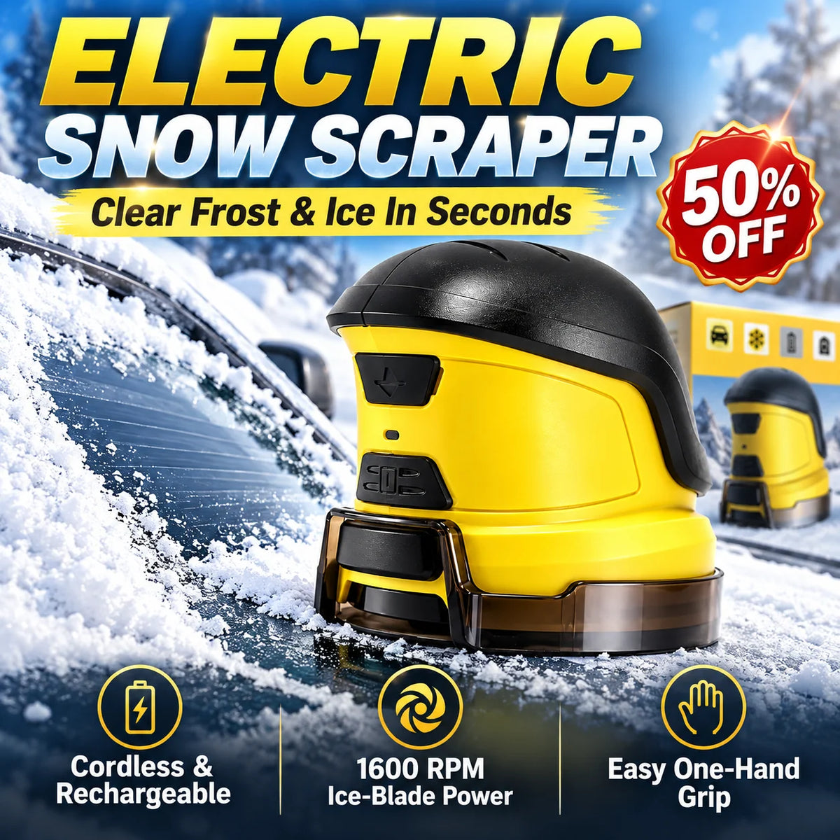 🔥 Cordless Electric Snow Scraper | Clear Frost & Ice in Seconds