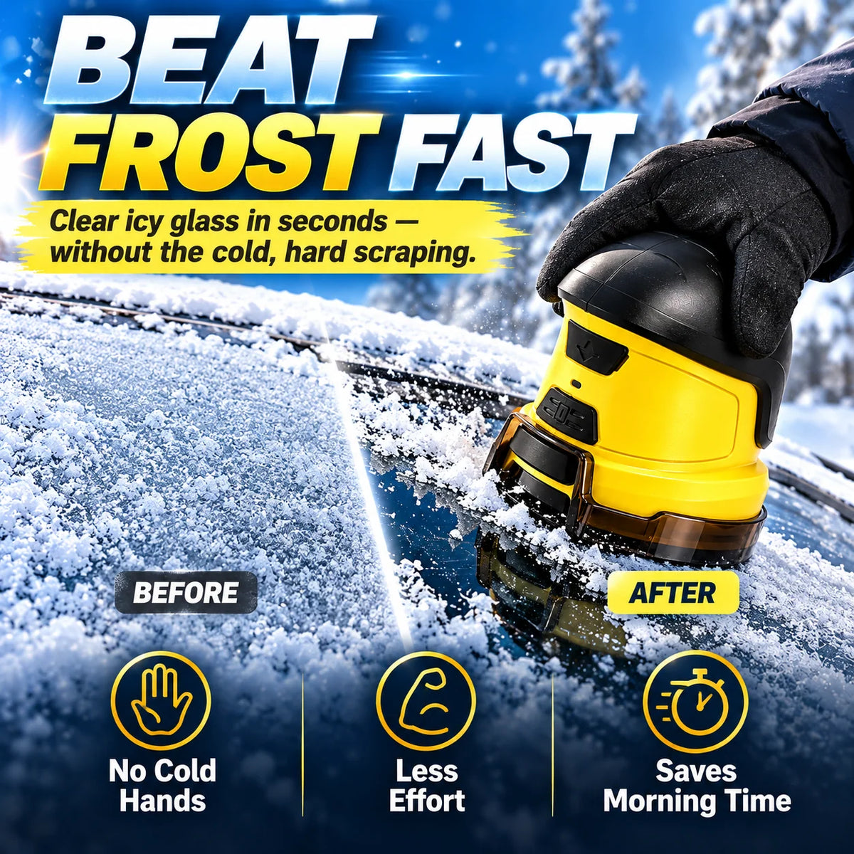 🔥 Cordless Electric Snow Scraper | Clear Frost & Ice in Seconds