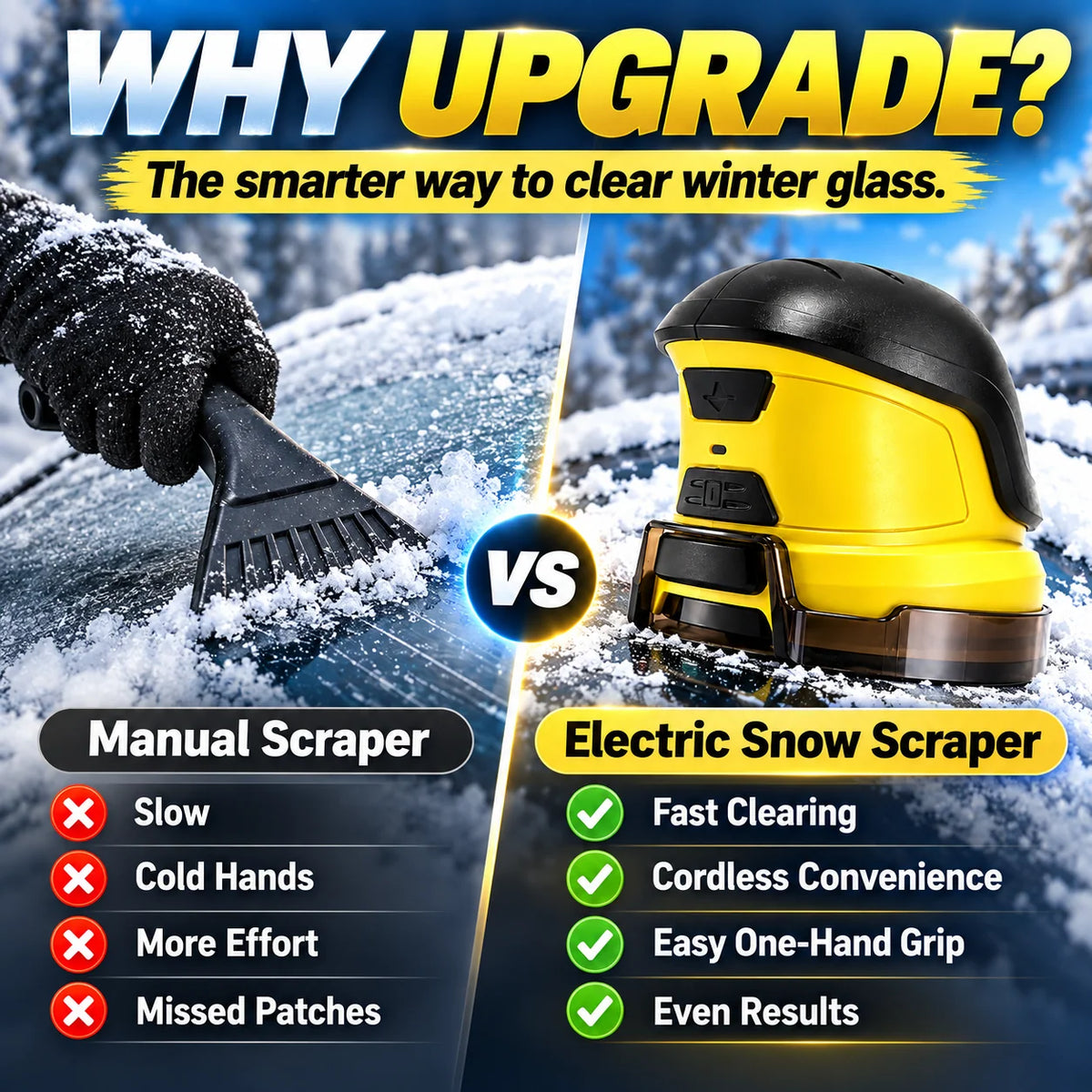 🔥 Cordless Electric Snow Scraper | Clear Frost & Ice in Seconds