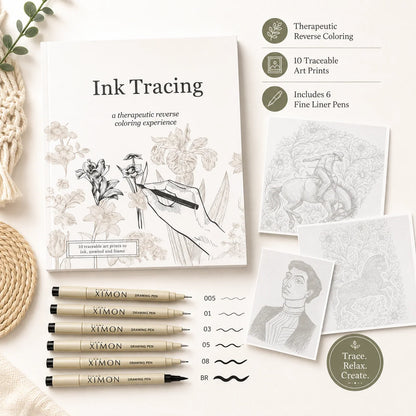 Beginner-Friendly 💕 Ink Tracing – A Relaxing Reverse Coloring Experience