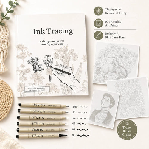 Beginner-Friendly 💕 Ink Tracing – A Relaxing Reverse Coloring Experience