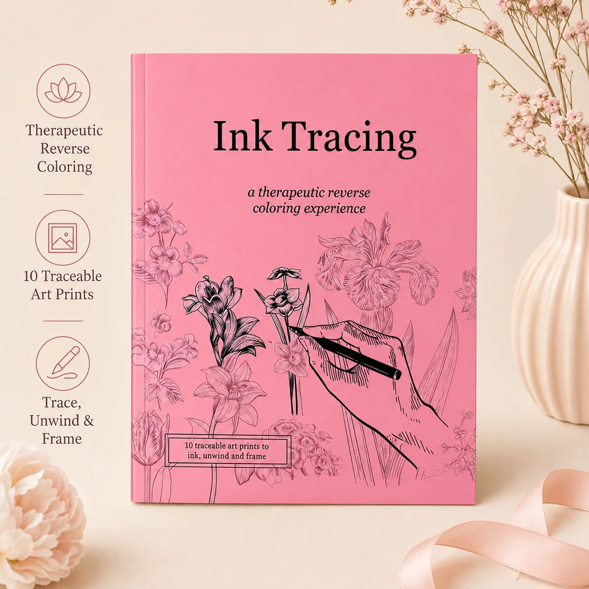 Beginner-Friendly 💕 Ink Tracing – A Relaxing Reverse Coloring Experience