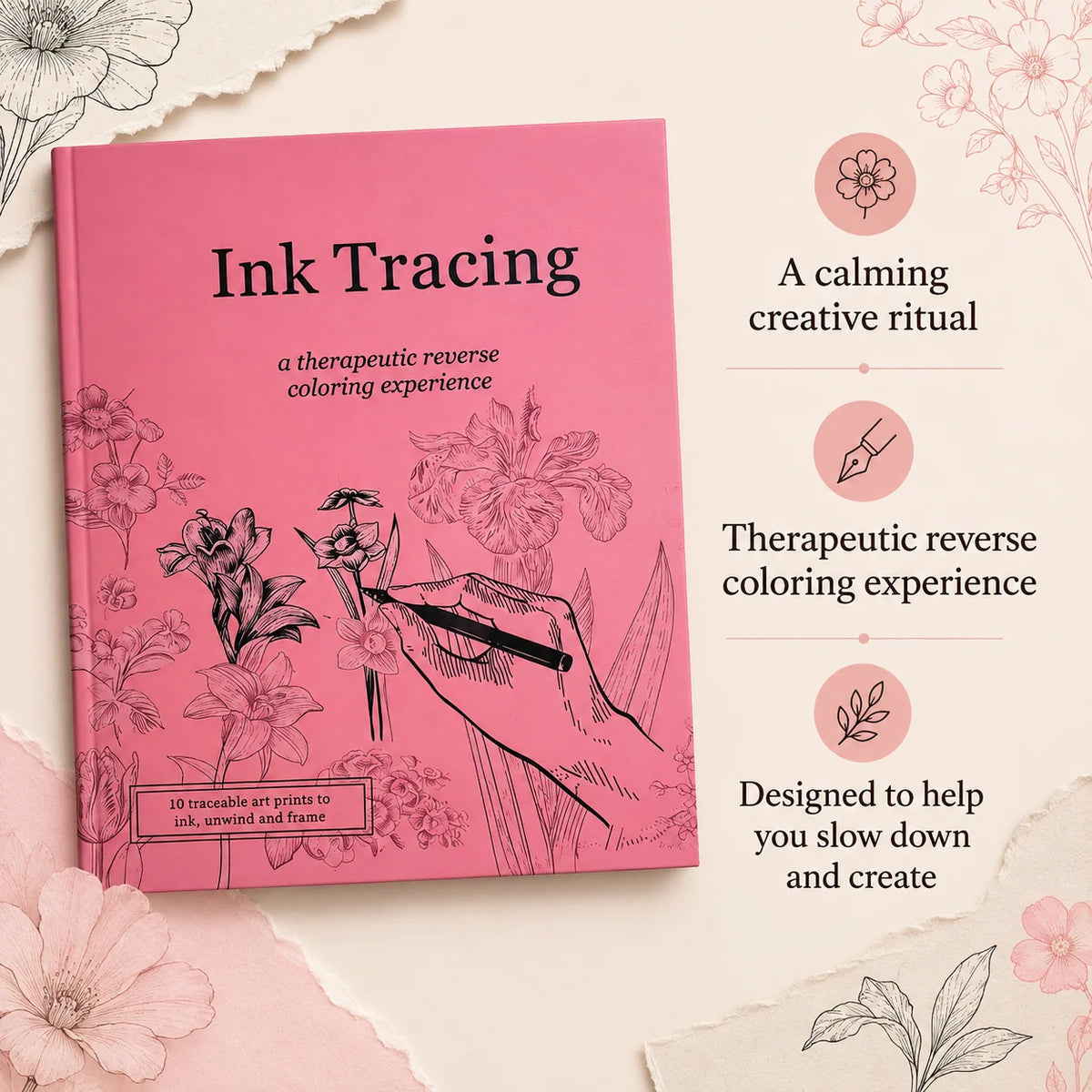 Beginner-Friendly 💕 Ink Tracing – A Relaxing Reverse Coloring Experience