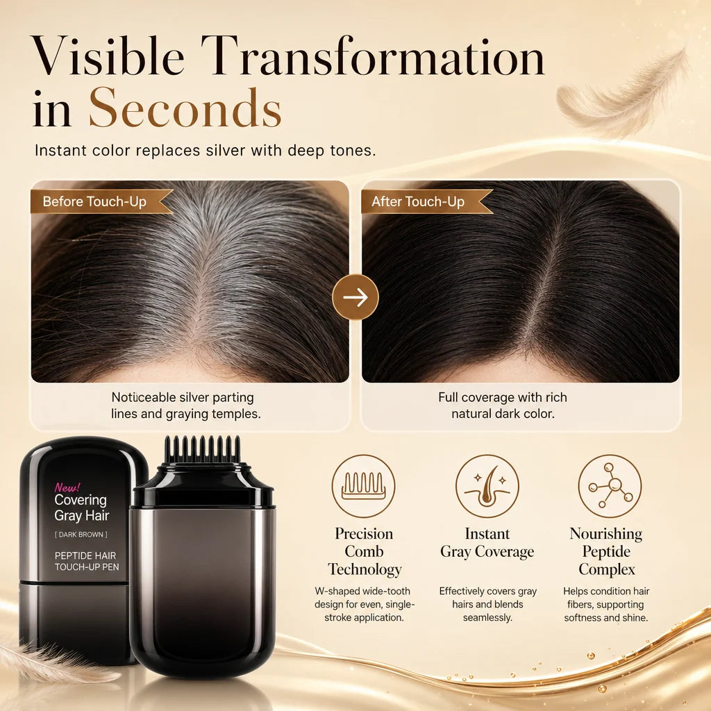 Unisex Temporary Hair Color Touch-Up Pen for Covering Gray Hair