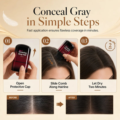 Unisex Temporary Hair Color Touch-Up Pen for Covering Gray Hair
