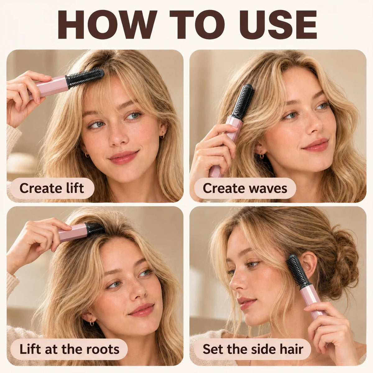 Last Day 49% OFF 🔥 Compact Wireless Hot Comb – Handy Bang Styling Companion!