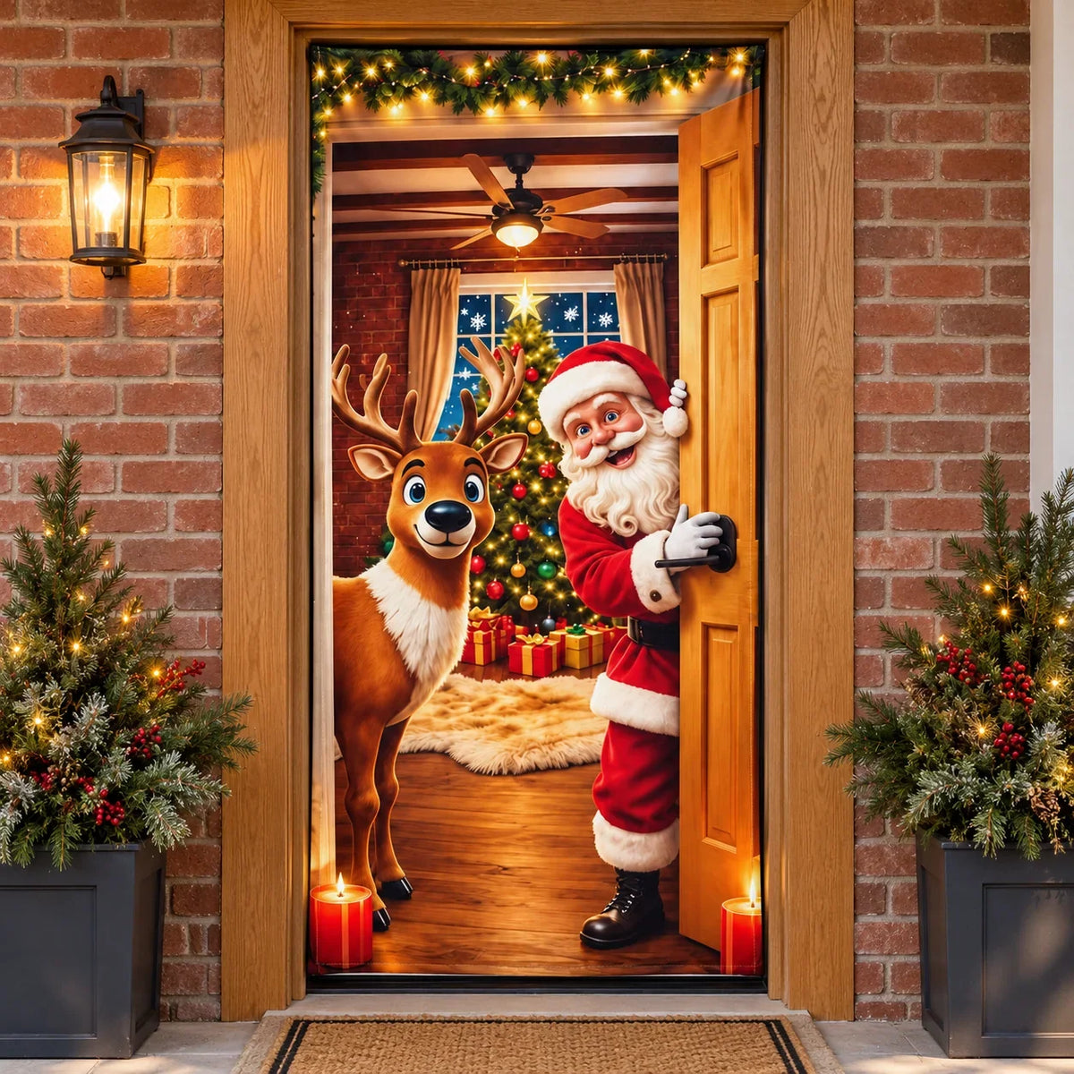 🔥Last Day Promotion 60% OFF💥2026 Christmas Front Door Decoration Cover