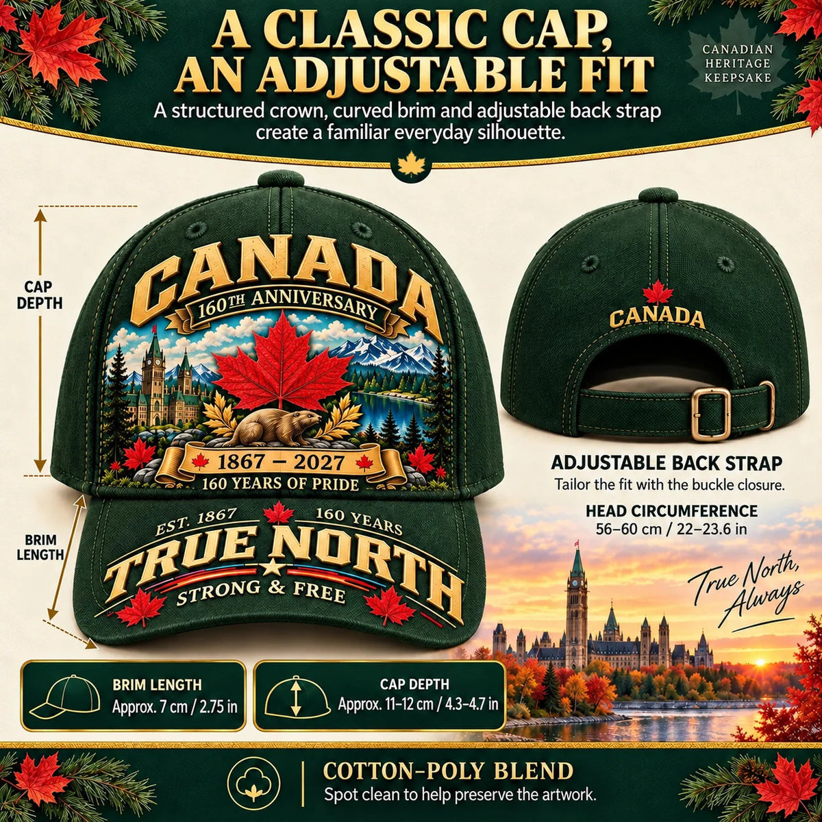 🍁Canada 160th Anniversary 1867–2027 Commemorative Cap