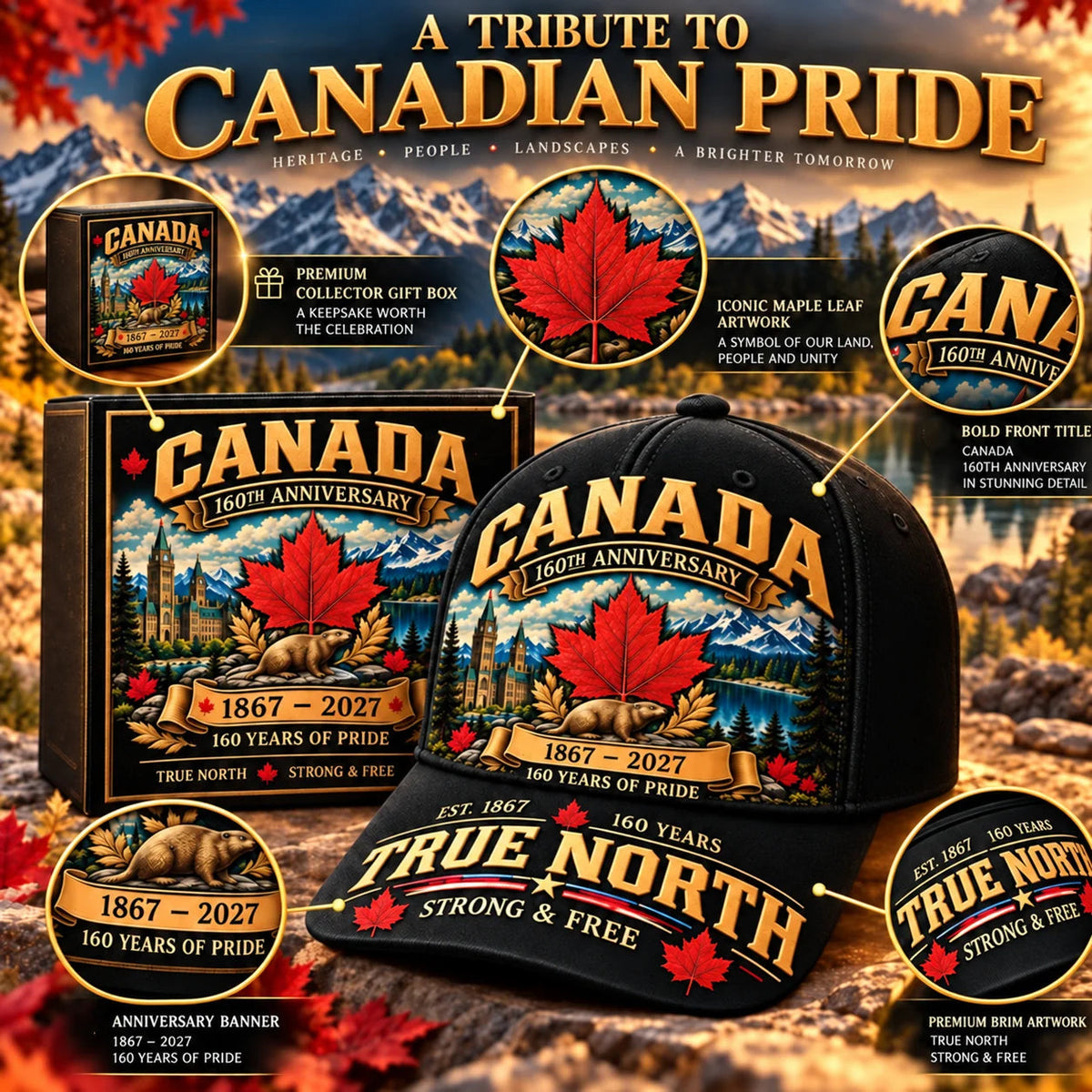 🍁Canada 160th Anniversary 1867–2027 Commemorative Cap