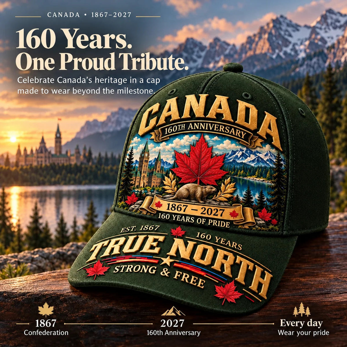 🍁Canada 160th Anniversary 1867–2027 Commemorative Cap